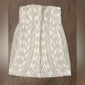 Urban Outfitters Strapless Dress, Size 4, Cream and Gold